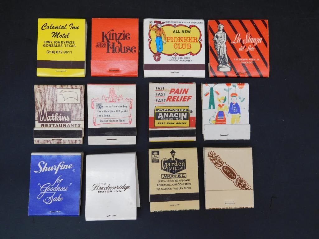 ADVERTISING MATCH BOOKS VINTAGE ANTIQUE: WELCOME TO HATMAN AUCTIONS! SPECIAL NOTICE: Please see photos for measurements and descriptions. ***Yes, we have in house shipping with MANY REPEAT CUSTOMERS because of our streamlined service. ****We