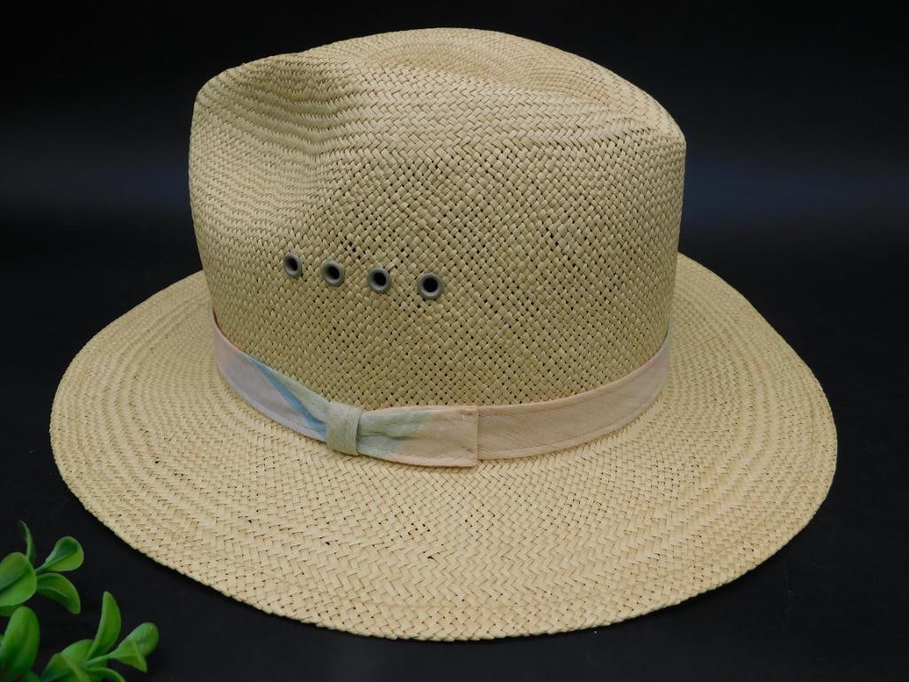 Genuine Panama Hat Hand-Woven in Ecuador, Medium Size: Dragon Ring With Red Stones And Pearl Accent ? Authentic estate find offered in our online auction. Perfect for collectors, resellers, and enthusiasts of vintage, antiques, minerals, rocks, crystals,