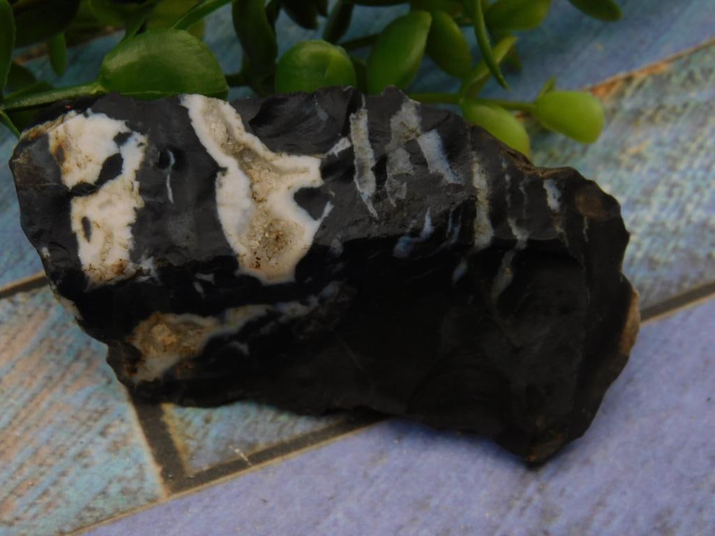 Zebra Rock Black and White Patterned Rock Specimen ROCK STONE LAPIDARY SPECIMEN: Zebra Rock Black And White Patterned Rock Specimen Rock Stone Lapidary Specimen ? Authentic estate find offered in our online auction. Perfect for collectors, resellers, and enthusiasts of vintage,