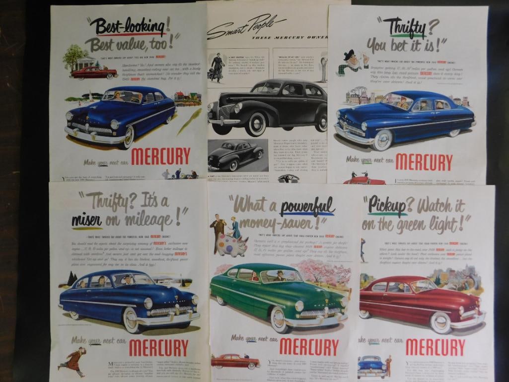 Vintage Mercury Advertising Automobilia Inserts Vintage Antique: Vintage Mercury Advertising Automobilia Inserts Vintage Antique