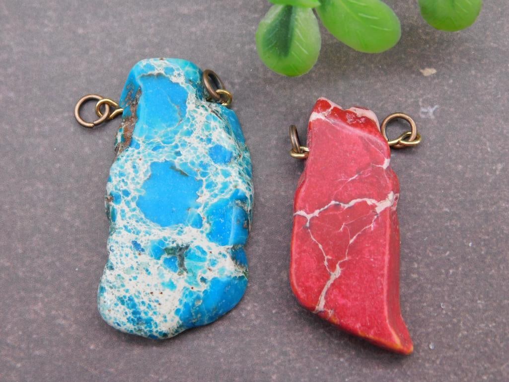IMPRESSION JASPER PENDANTS ROCK STONE LAPIDARY SPECIMEN (1 of 2)