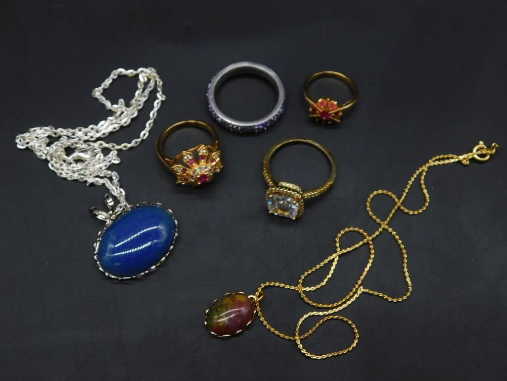 MIXED JEWELRY LOT ROCK STONE LAPIDARY SPECIMEN: MIXED JEWELRY LOT ROCK STONE LAPIDARY SPECIMEN