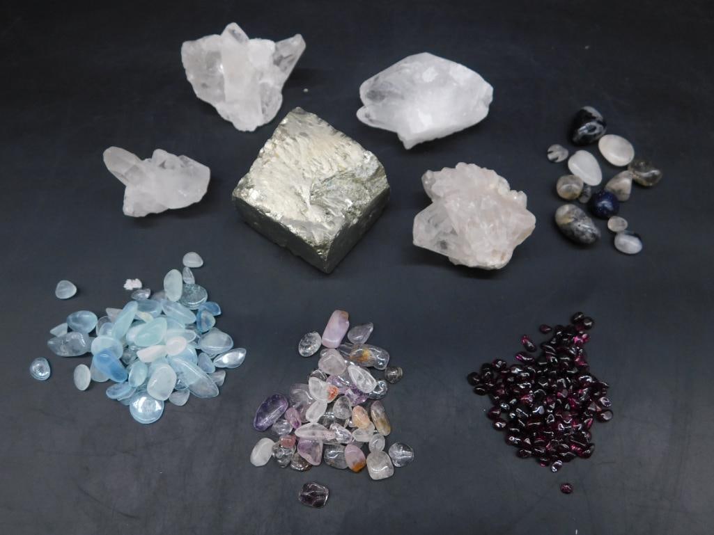 MIXED LOT ROCK STONE LAPIDARY SPECIMEN: MIXED LOT ROCK STONE LAPIDARY SPECIMEN