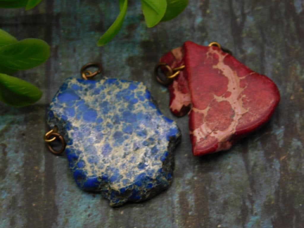 IMPRESSION JASPER PENDANTS ROCK STONE LAPIDARY SPECIMEN (1 of 2)