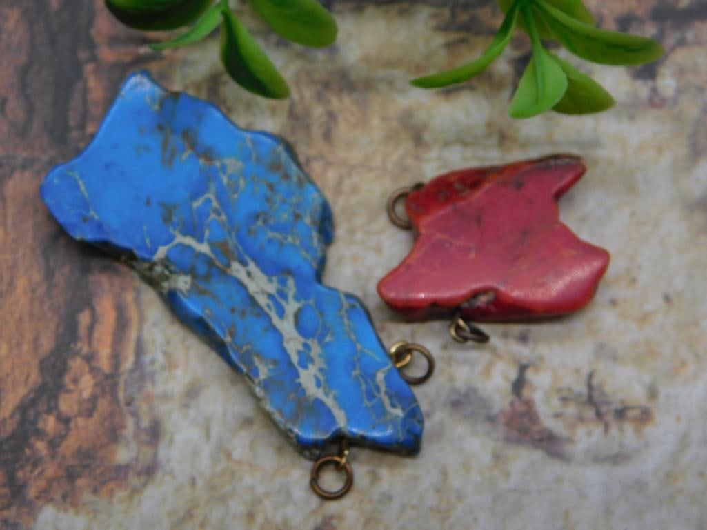 IMPRESSION JASPER PENDANTS ROCK STONE LAPIDARY SPECIMEN (1 of 2)