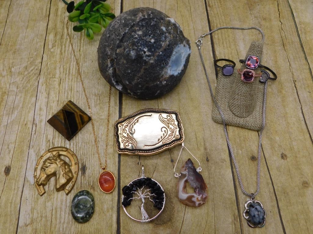 MIXED LOT ROCK STONE LAPIDARY SPECIMEN: MIXED LOT ROCK STONE LAPIDARY SPECIMEN