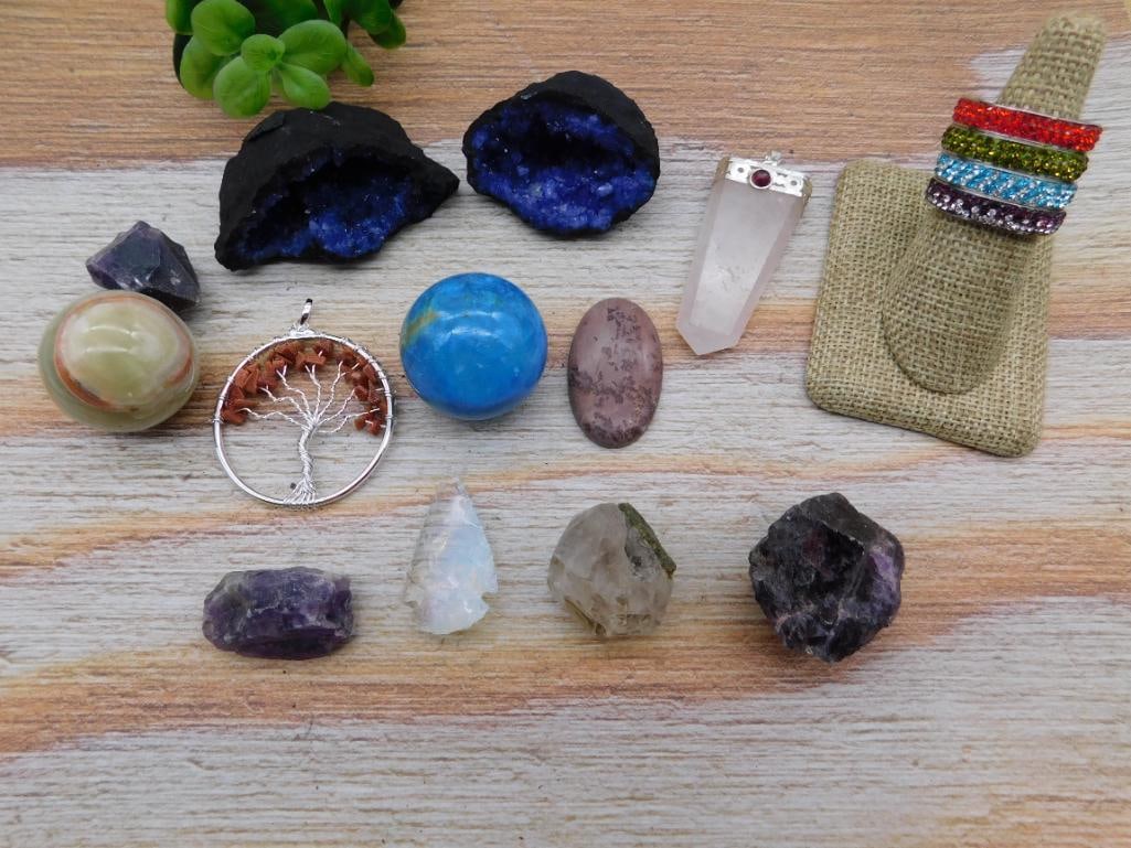 MIXED LOT ROCK STONE LAPIDARY SPECIMEN: MIXED LOT ROCK STONE LAPIDARY SPECIMEN