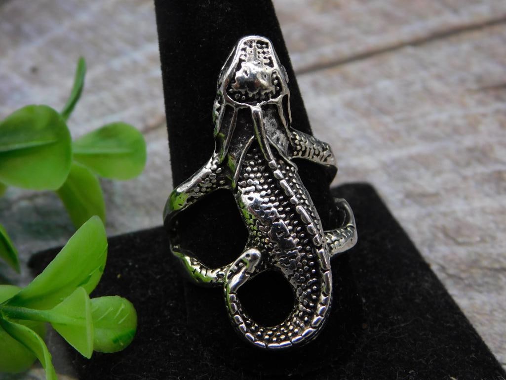 LIZARD RING SIZE 11 ROCK STONE LAPIDARY SPECIMEN: LIZARD RING SIZE 11 ROCK STONE LAPIDARY SPECIMEN