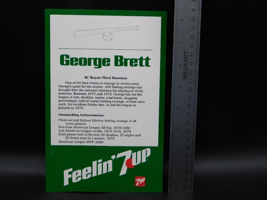 B GEORGE BRETT ROYALS 7UP ADVERTISING POSTER - 2