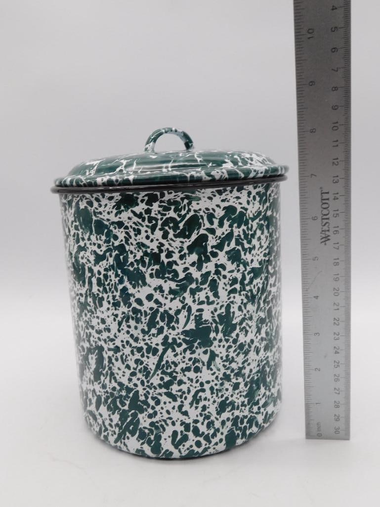 SPECKLED ENAMELWARE CANNISTER SPLATTERWARE - 4