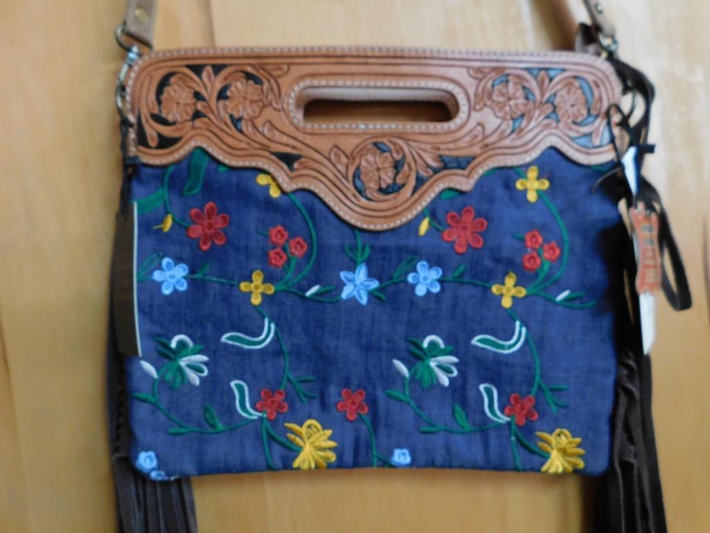 AMERICAN DARLING LEATHER CONCEALED CARRY CROSSBODY FRINGE BAG VINTAGE ANTIQUE: AMERICAN DARLING LEATHER CONCEALED CARRY CROSSBODY FRINGE BAG VINTAGE ANTIQUE