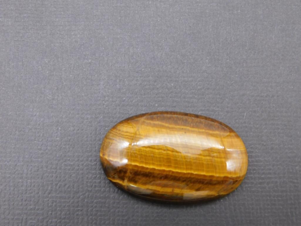 TIGER EYE CABOCHON ROCK STONE LAPIDARY SPECIMEN: TIGER EYE CABOCHON ROCK STONE LAPIDARY SPECIMEN