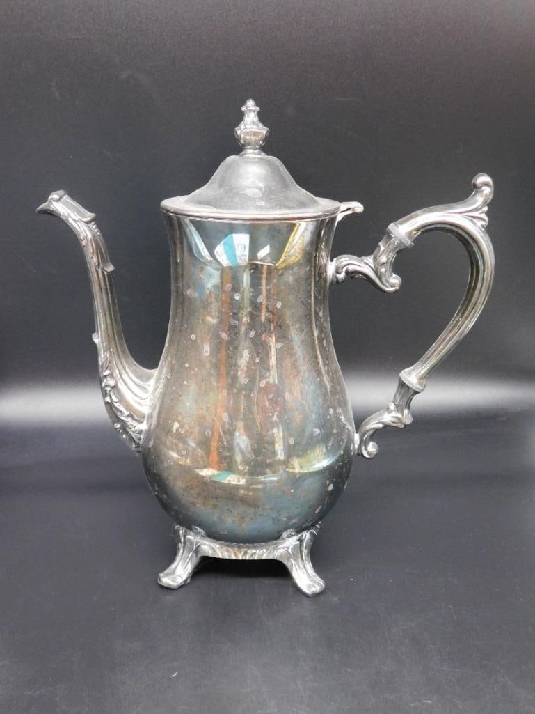 WM ROGERS SILVERPLATED TEA POT VINTAGE ANTIQUE: WM ROGERS SILVERPLATED TEA POT VINTAGE ANTIQUE