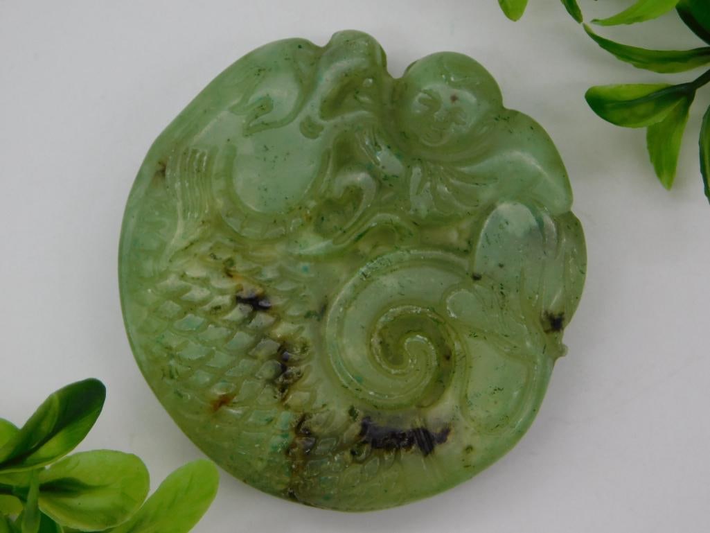 CARVED JADE STATUE ROCK STONE LAPIDARY SPECIMEN (1 of 2)