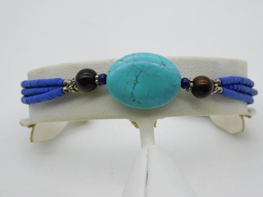 MIXED STONE BRACELET ROCK STONE LAPIDARY SPECIMEN: MIXED STONE BRACELET ROCK STONE LAPIDARY SPECIMEN