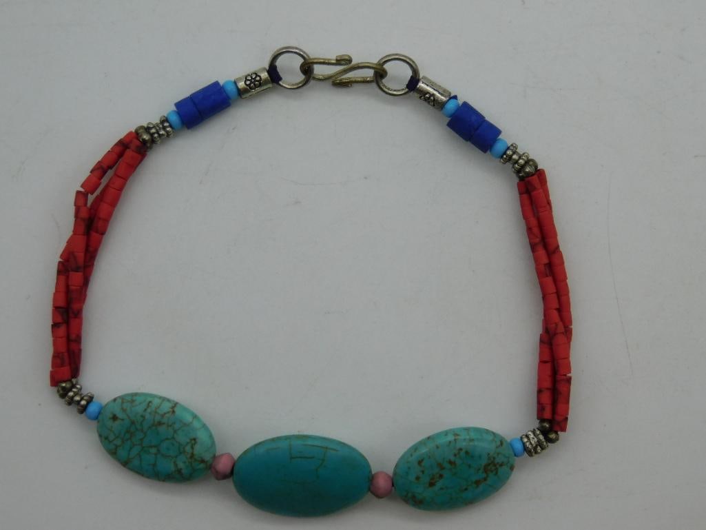 MIXED STONE BRACELET ROCK STONE LAPIDARY SPECIMEN: MIXED STONE BRACELET ROCK STONE LAPIDARY SPECIMEN