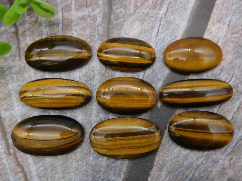 TIGER EYE CABOCHONS ROCK STONE LAPIDARY SPECIMEN: TIGER EYE CABOCHONS ROCK STONE LAPIDARY SPECIMEN