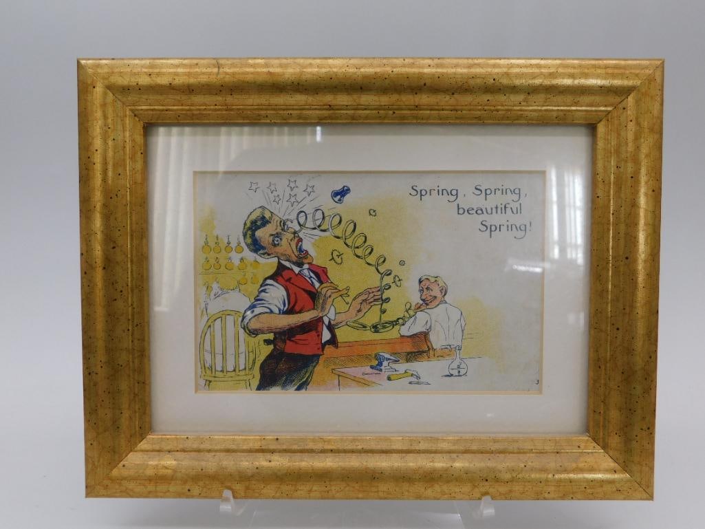 Framed Vintage Illustration: ?Spring, Spring, Beautiful Spring?: Framed Vintage Illustration: ?Spring, Spring, Beautiful Spring?
