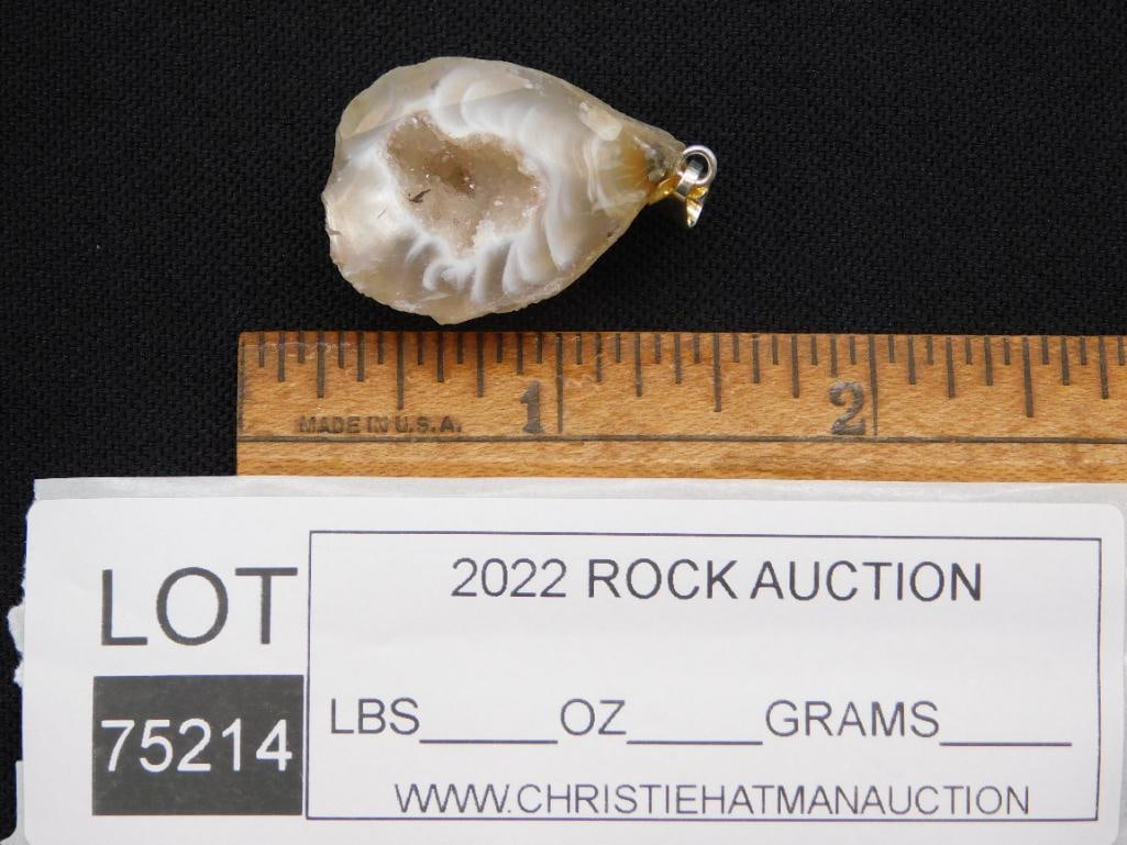 GEODE PENDANT ROCK STONE LAPIDARY SPECIMEN - 2