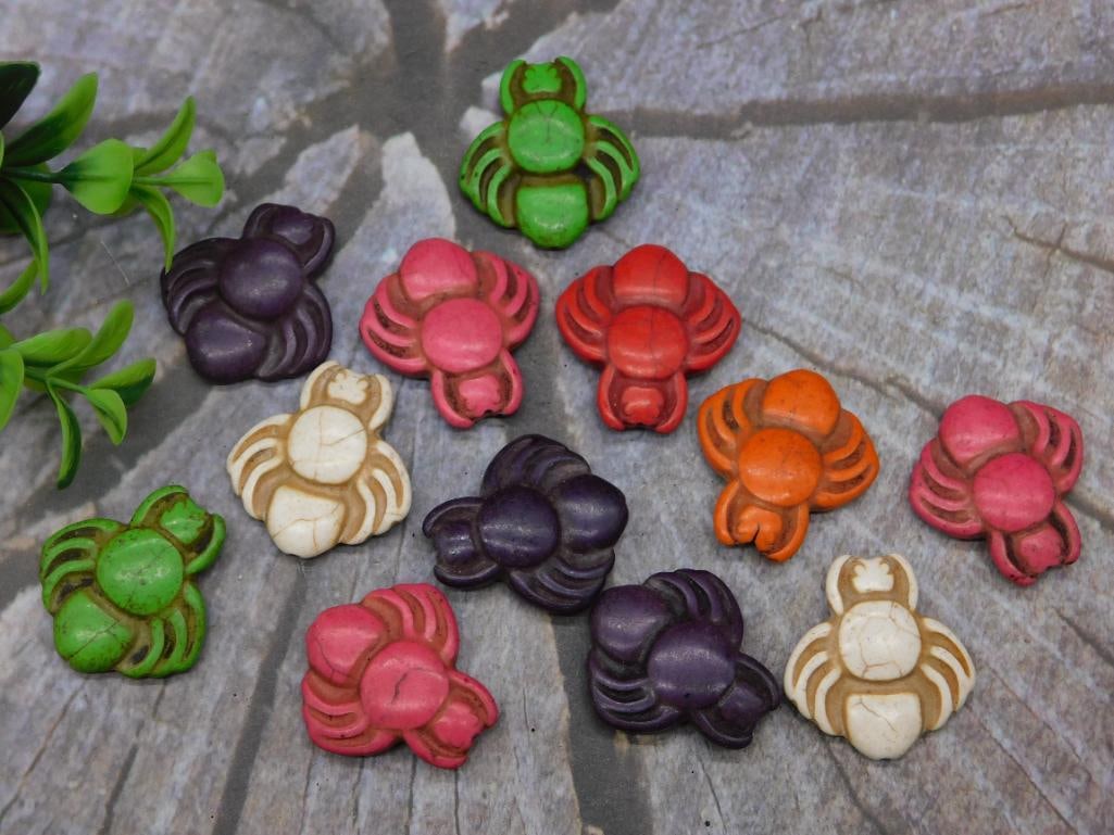 STONE SPIDER BEADS ROCK STONE LAPIDARY SPECIMEN (1 of 3)