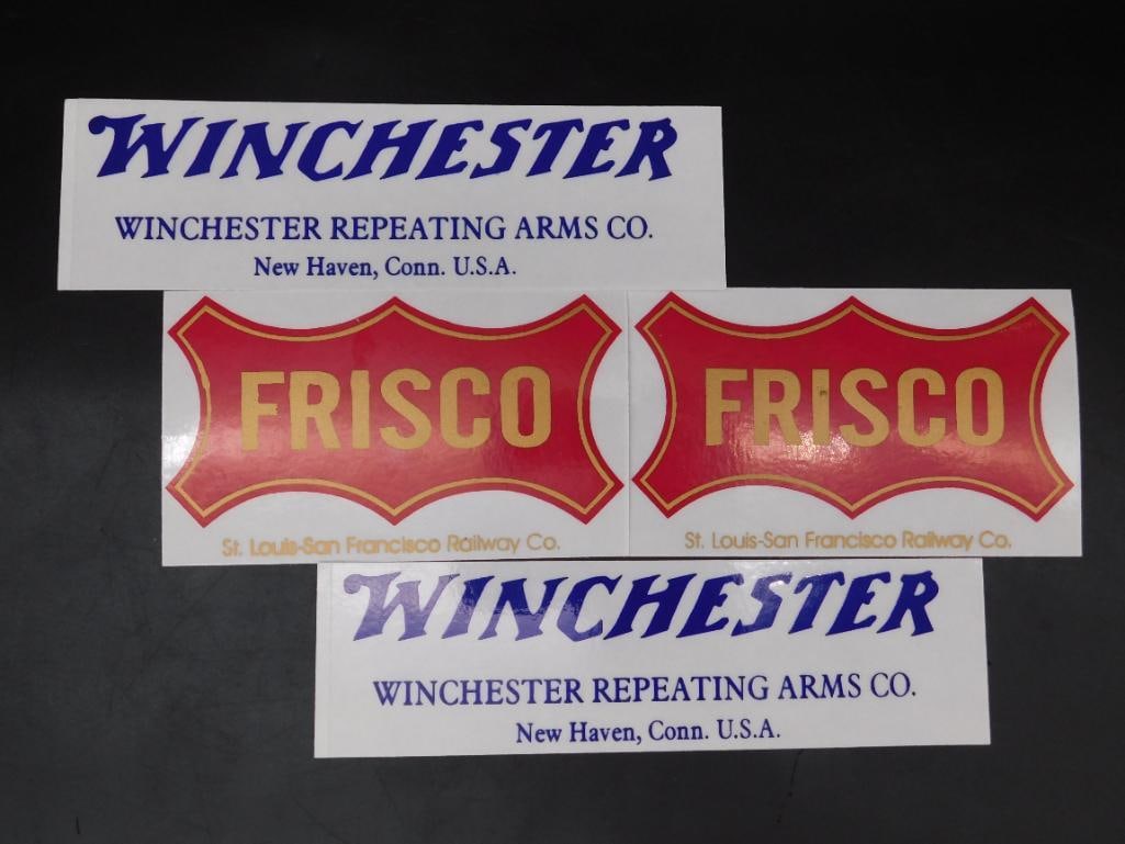 WINCHESTER AND FRISCO ADVERTISING STICKERS: WINCHESTER AND FRISCO ADVERTISING STICKERS