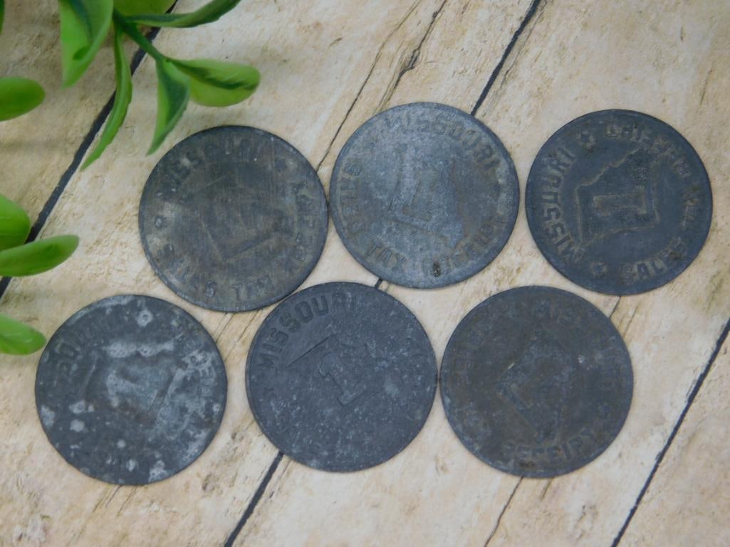 MISSOURI SALES TAX RECEIPT COINS VINTAGE ANTIQUE: MISSOURI SALES TAX RECEIPT COINS VINTAGE ANTIQUE
