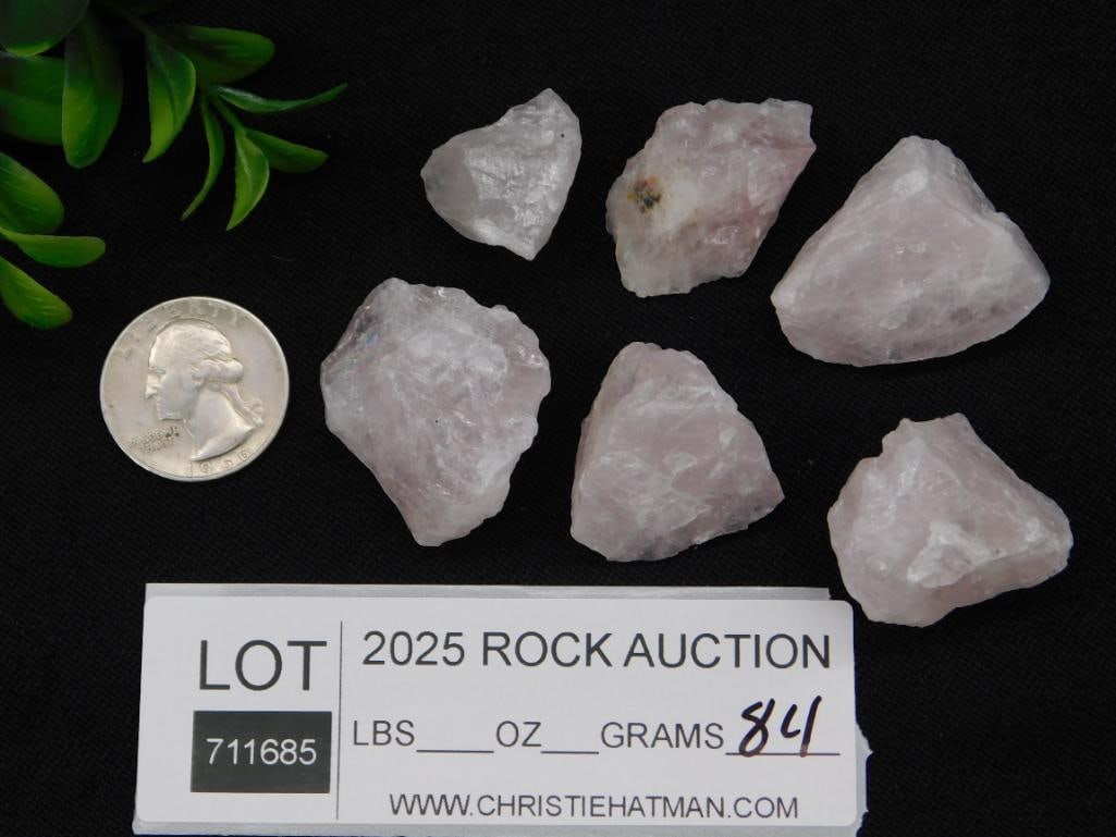 6 Rough Rose Quartz Rock Stone Lapidary Specimen - 2