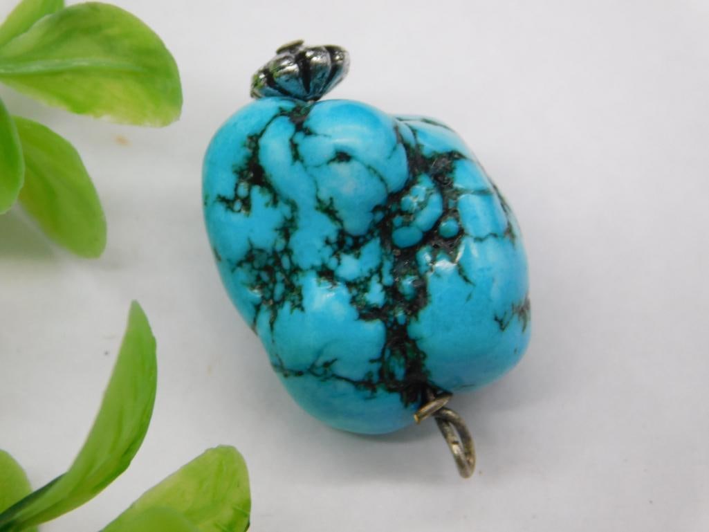 Handcrafted Turquoise Nugget Pendant (1 of 2)