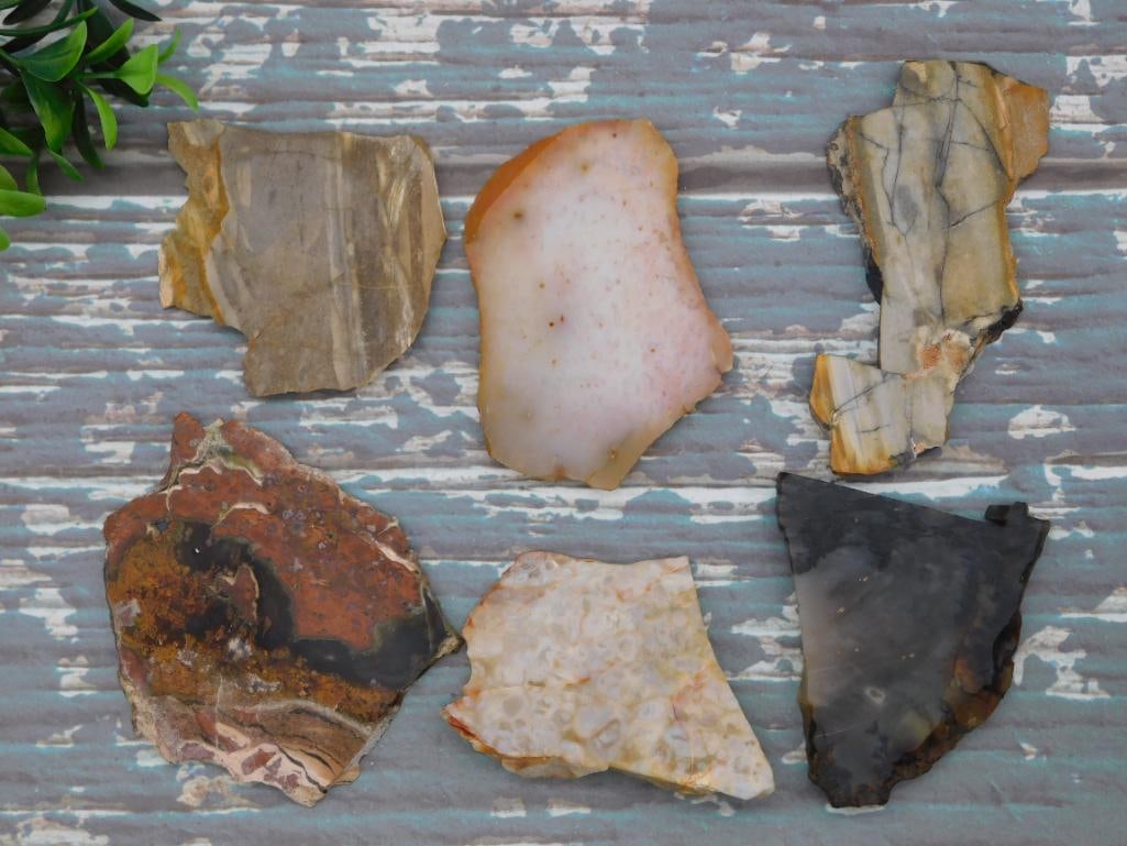 MIXED SLAB LOT ROCK STONE LAPIDARY SPECIMEN: WELCOME TO HATMAN AUCTIONS! SPECIAL NOTICE: Please see photos for measurements and descriptions. ***Yes, we have in house shipping with MANY REPEAT CUSTOMERS because of our streamlined service.