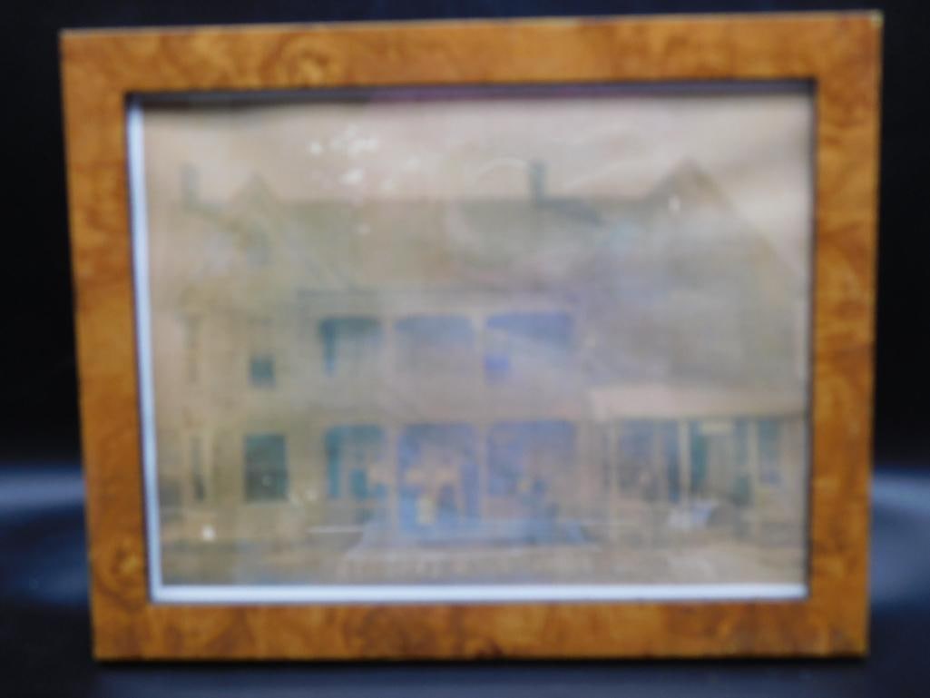 FRAMED PICTURE OF THE BENSON'S HOTEL VINTAGE ANTIQUE COLLECTIBLE: WELCOME TO HATMAN AUCTIONS! SPECIAL NOTICE: Please see photos for measurements and descriptions. ***Yes, we have in house shipping with MANY REPEAT CUSTOMERS because of our streamlined service.