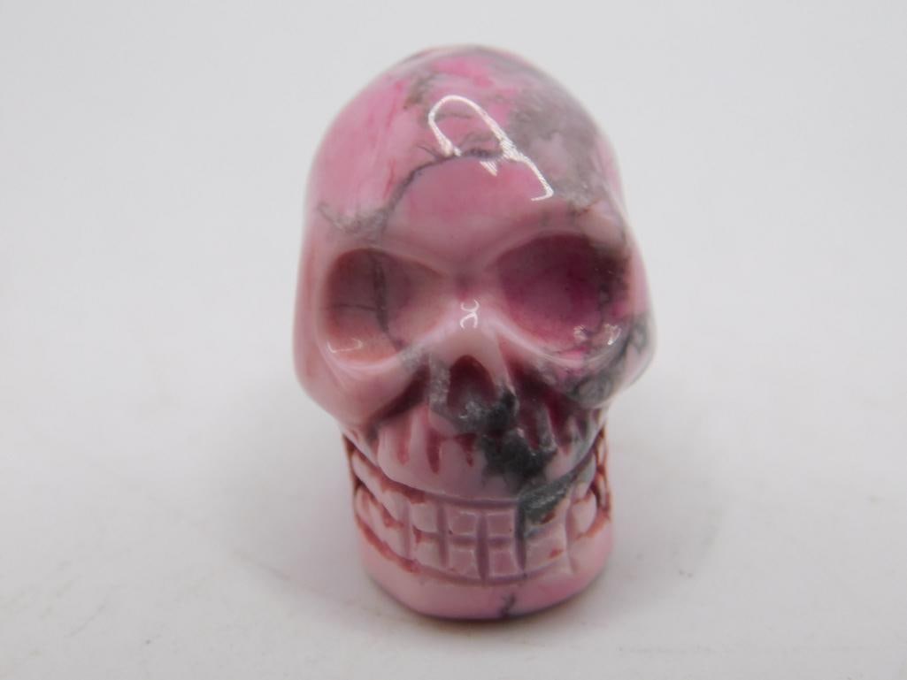 RHODONITE SKULL ROCK STONE LAPIDARY SPECIMEN: WELCOME TO HATMAN AUCTIONS! SPECIAL NOTICE: Please see photos for measurements and descriptions. ***Yes, we have in house shipping with MANY REPEAT CUSTOMERS because of our streamlined service.