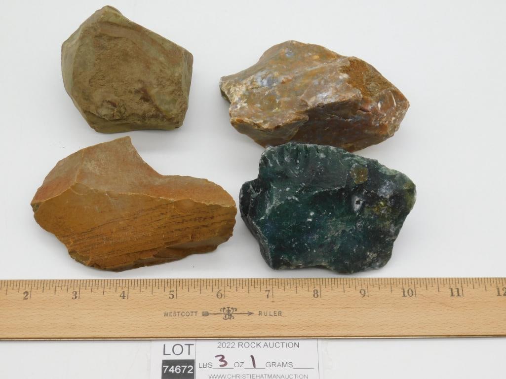 MIXED ROCK STONE LAPIDARY SPECIMEN: WELCOME TO HATMAN AUCTIONS! SPECIAL NOTICE: Please see photos for measurements and descriptions. ***Yes, we have in house shipping with MANY REPEAT CUSTOMERS because of our streamlined service.