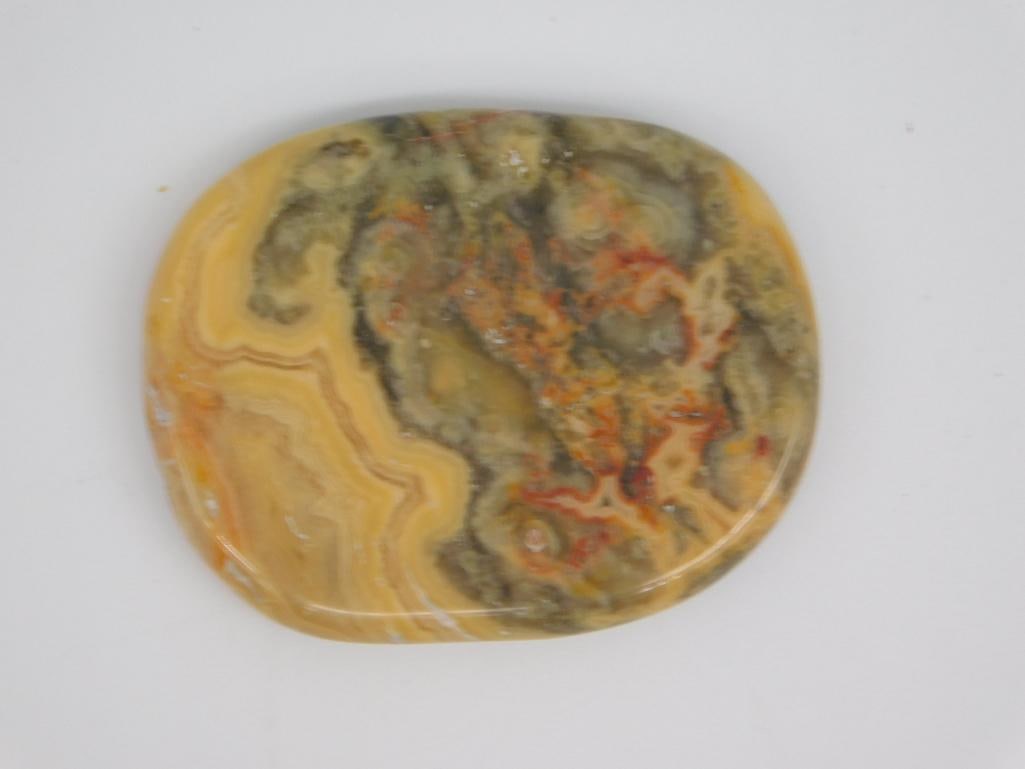 YELLOW CRAZY LACE ROCK STONE LAPIDARY SPECIMEN: WELCOME TO HATMAN AUCTIONS! SPECIAL NOTICE: Please see photos for measurements and descriptions. ***Yes, we have in house shipping with MANY REPEAT CUSTOMERS because of our streamlined service.