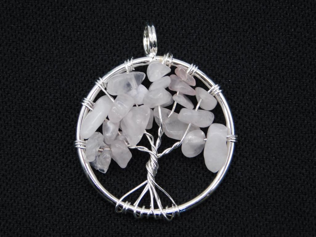 ROSE QUARTZ TREE OF LIFE PENDANT ROCK STONE LAPIDARY SPECIMEN: WELCOME TO HATMAN AUCTIONS! SPECIAL NOTICE: Please see photos for measurements and descriptions. ***Yes, we have in house shipping with MANY REPEAT CUSTOMERS because of our streamlined service.