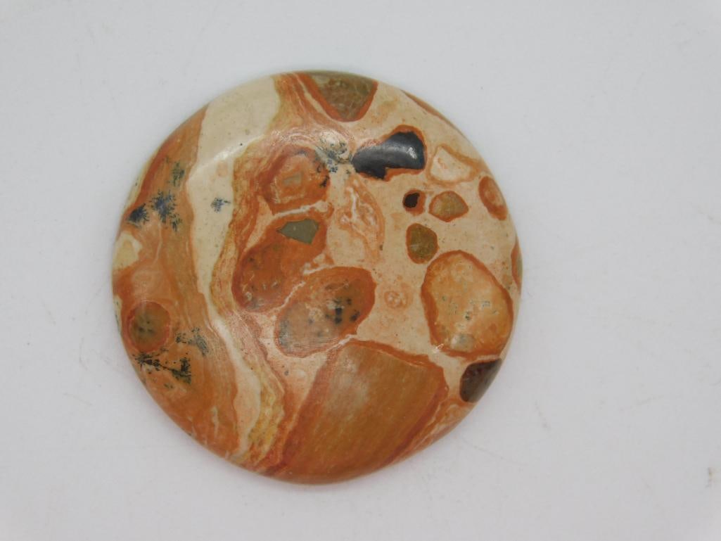 FOSSIL STONE CABOCHON ROCK STONE LAPIDARY SPECIMEN (1 of 2)
