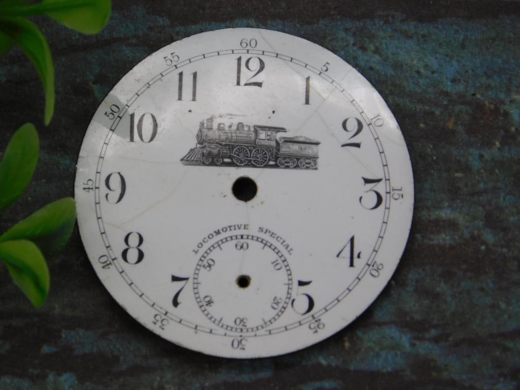 Antique Locomotive Special Pocket Watch Dial (1 of 3)