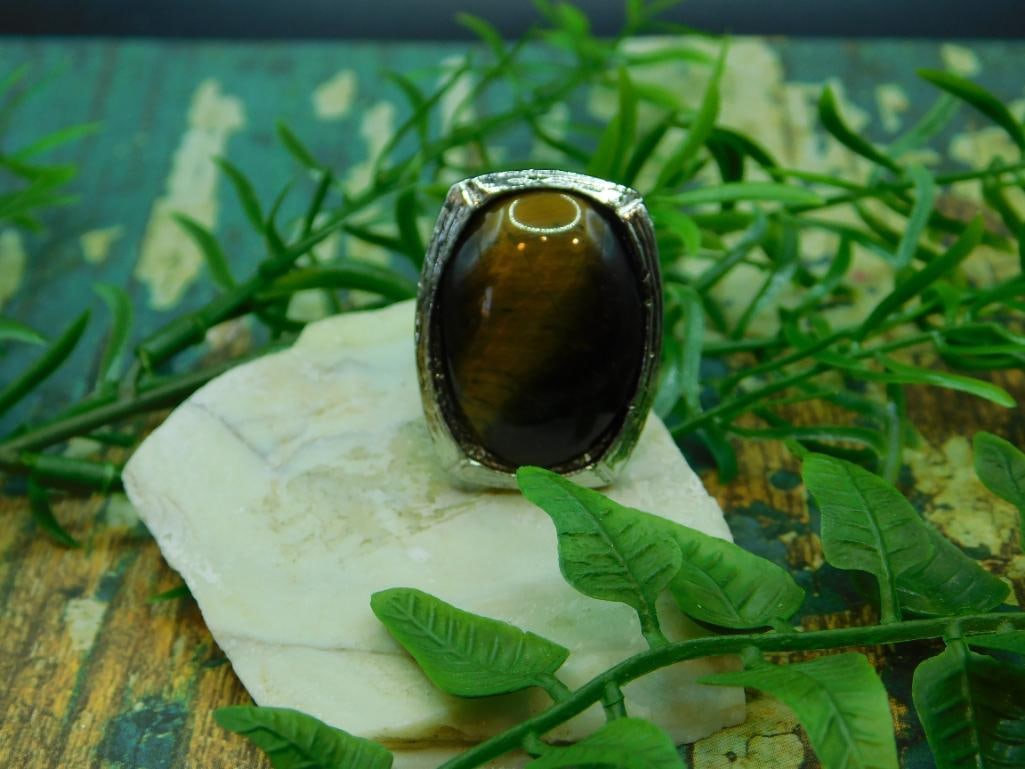 TIGERS EYE RING ROCK STONE LAPIDARY SPECIMEN (1 of 3)