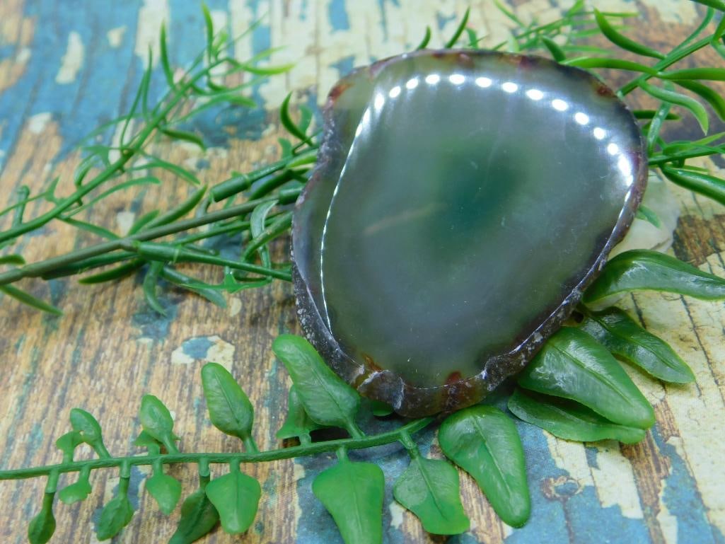 AGATE SLICE ROCK STONE LAPIDARY SPECIMEN: AGATE SLICE ROCK STONE LAPIDARY SPECIMEN