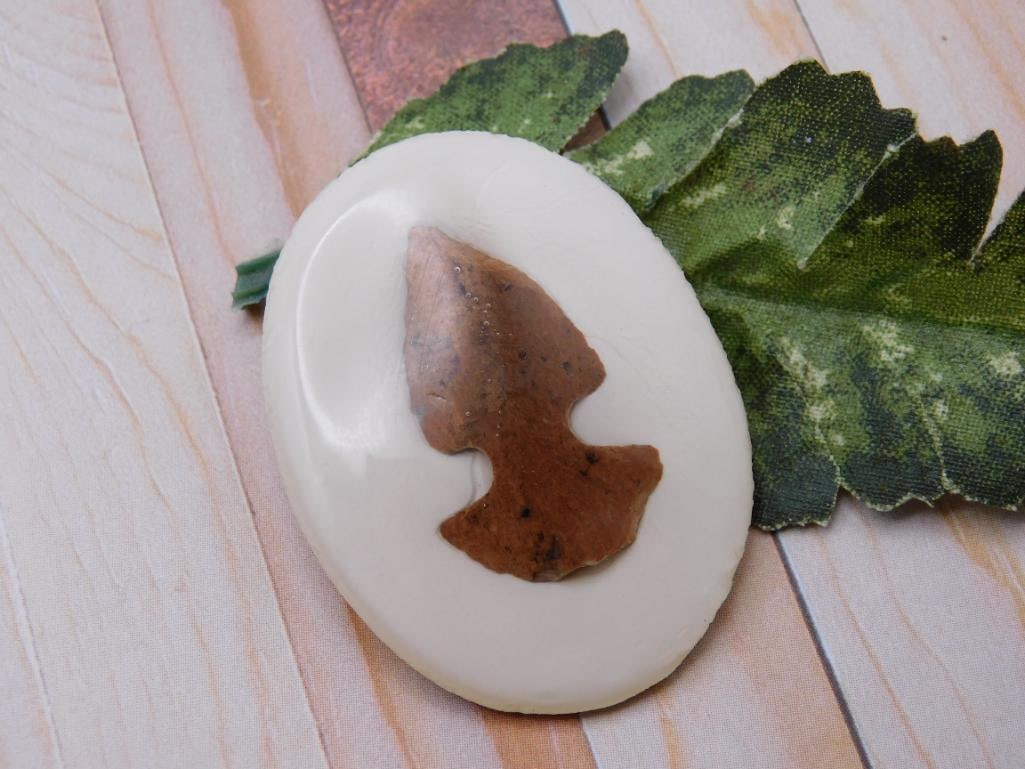 HAND KNAPPED ARTIFACT CABOCHON ROCK STONE LAPIDARY SPECIMEN (1 of 3)