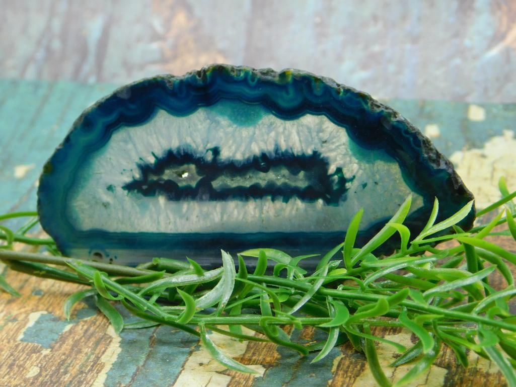 AGATE SLICE ROCK STONE LAPIDARY SPECIMEN: AGATE SLICE ROCK STONE LAPIDARY SPECIMEN