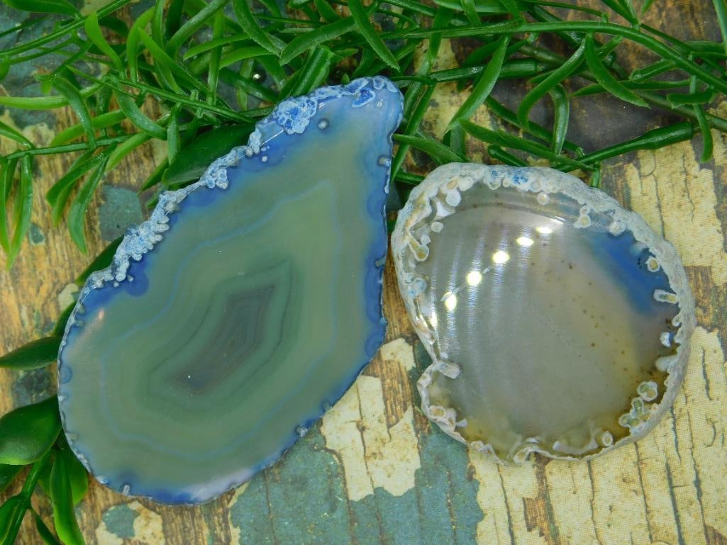 AGATE SLICES ROCK STONE LAPIDARY SPECIMEN: AGATE SLICES ROCK STONE LAPIDARY SPECIMEN