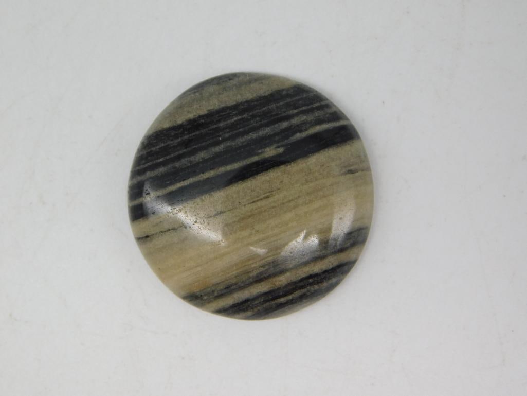 ZEBRA CABOCHON ROCK STONE LAPIDARY SPECIMEN: ZEBRA CABOCHON ROCK STONE LAPIDARY SPECIMEN