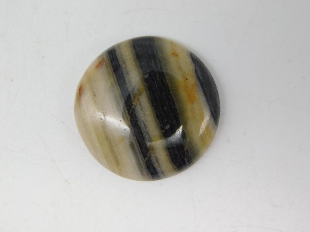 ZEBRA CABOCHON ROCK STONE LAPIDARY SPECIMEN: ZEBRA CABOCHON ROCK STONE LAPIDARY SPECIMEN