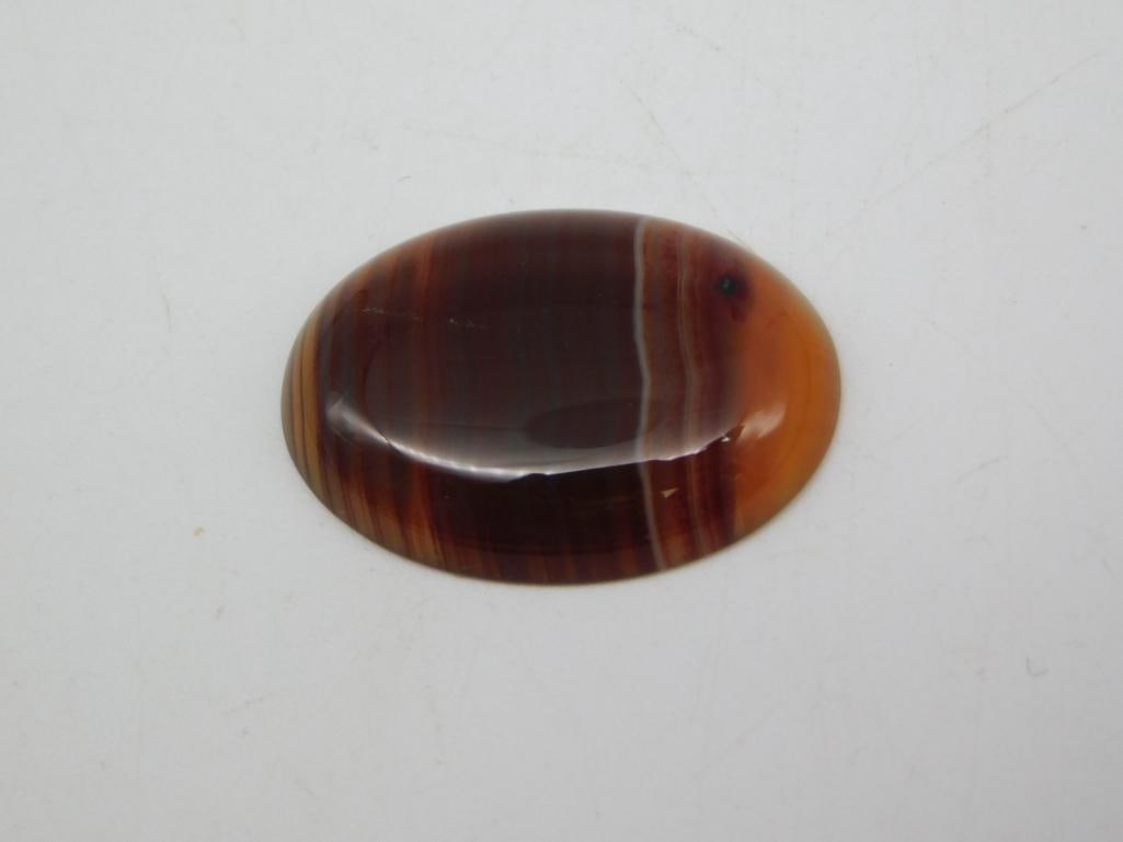 BANDED AGATE CABOCHON ROCK STONE LAPIDARY SPECIMEN (1 of 2)