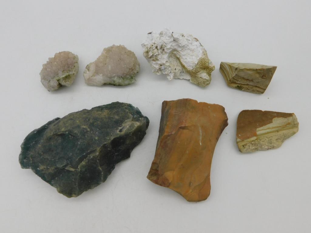 MIXED ROCK STONE LAPIDARY SPECIMEN: Thank you for attending HATMAN AUCTIONS! Yes, we ship all items that are not oversized. Please see photos for measurements and description. SPECIAL NOTICE: Many items are PICK UP ONLY by APPOINTMENT