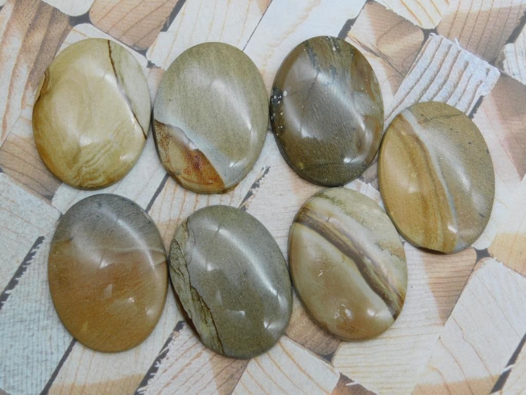JASPER CABOCHONS ROCK STONE LAPIDARY SPECIMEN: WELCOME TO HATMAN AUCTIONS! SPECIAL NOTICE: Please see photos for measurements and descriptions. ***Yes, we have in house shipping with MANY REPEAT CUSTOMERS because of our streamlined service.