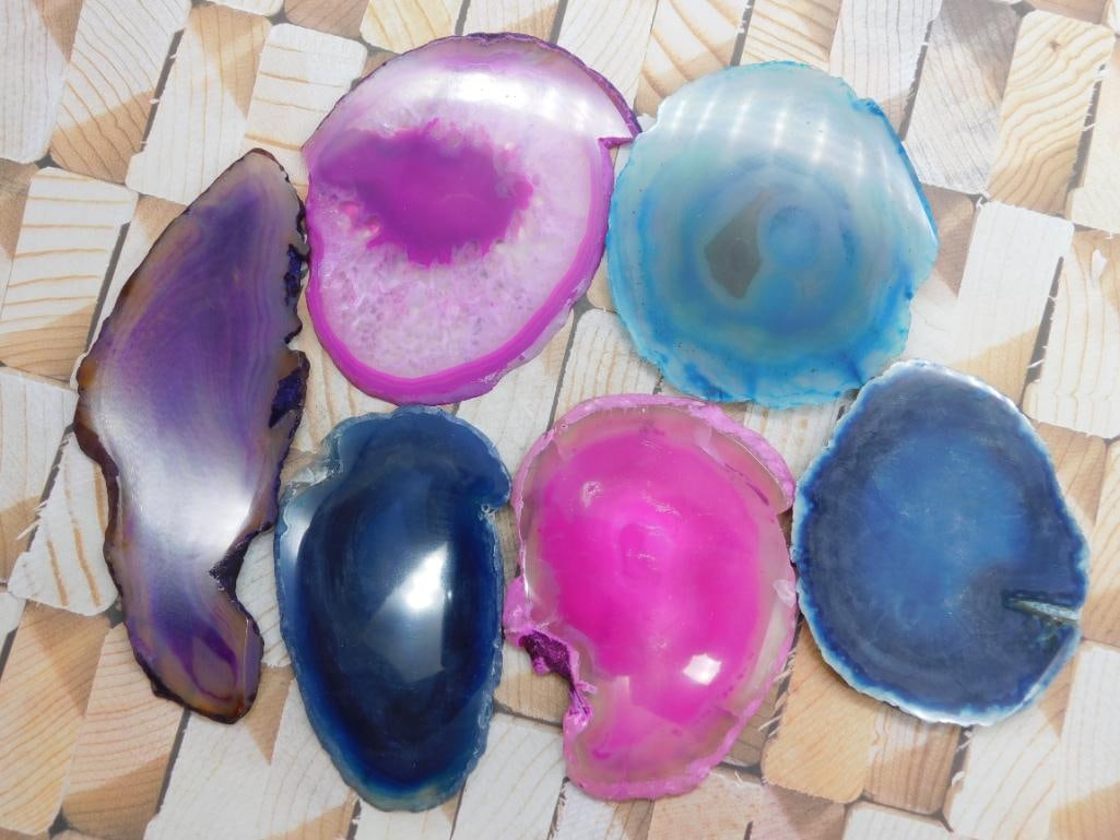 AGATE SLICES ROCK STONE LAPIDARY SPECIMEN: WELCOME TO HATMAN AUCTIONS! SPECIAL NOTICE: Please see photos for measurements and descriptions. ***Yes, we have in house shipping with MANY REPEAT CUSTOMERS because of our streamlined service. ****We
