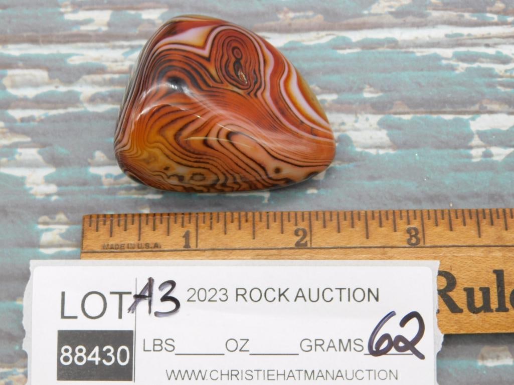 SARDONYX ROCK STONE LAPIDARY SPECIMEN: WELCOME TO HATMAN AUCTIONS! SPECIAL NOTICE: Please see photos for measurements and descriptions. ***Yes, we have in house shipping with MANY REPEAT CUSTOMERS because of our streamlined service. ****We