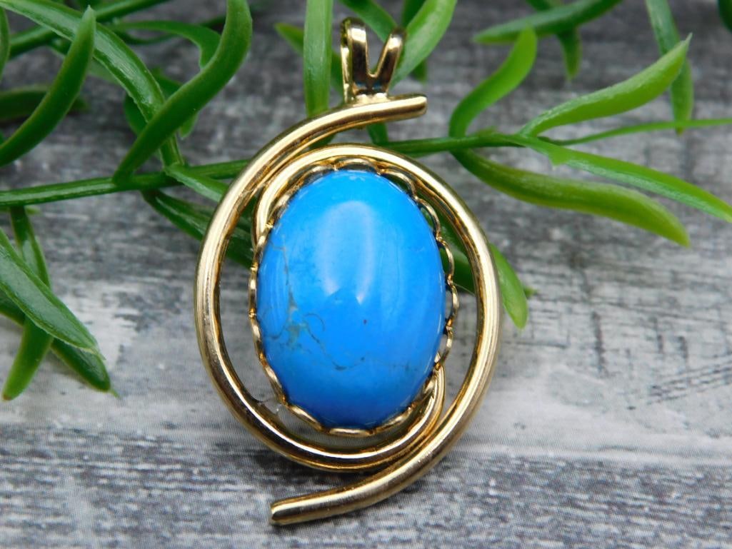 TURQUOISE PENDANT ROCK STONE LAPIDARY SPECIMEN (1 of 6)