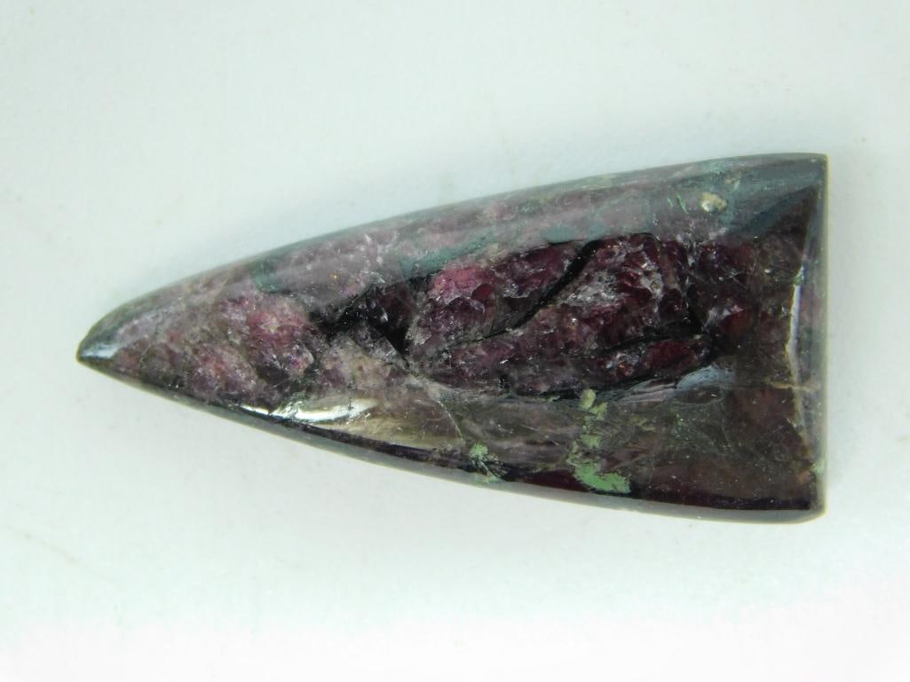 EUDIALYTE CABOCHON ROCK STONE LAPIDARY SPECIMEN: WELCOME TO HATMAN AUCTIONS! SPECIAL NOTICE: Please see photos for measurements and descriptions. ***Yes, we have in house shipping with MANY REPEAT CUSTOMERS because of our streamlined service.